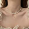 Shining Fake Crystal Pearl Choker Necklace For Girls Elegant Drop Chian Pendant Necklace Fashion Jewelry Gifts