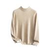 Men's 100% Pure Cashmere Half-High Collar Knit Sweater - Business Casual Long Sleeve Pullover