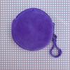 Solid Color ID Card Bag Round Shape Keychain Wallet Soft Coin Purse  Travel