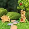 Mini Cartoon House Figurine Miniature Road Sign Chair Stone Letter Box Mushroom Statue House Micro Landscape Fairy Garden Decoration