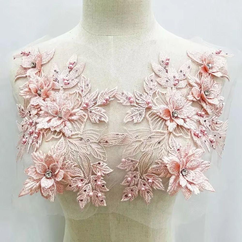 Luxury 3D Flower Patch Flower Embroidery Flower Embroidered Patches  Bridal Gown Decor