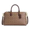 Rowan 32 Gold Micro-label Zipper Closure PVC Leather Shoulder Crossbody Handbag Large Size Women's Tan