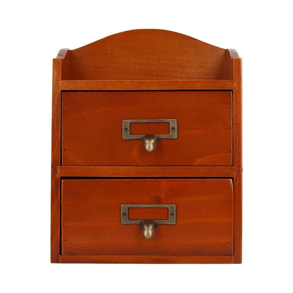 3pcs With Drawers Desktop Storage Box Wood Desktop Organizer Wooden Storage Box Bed Side Table