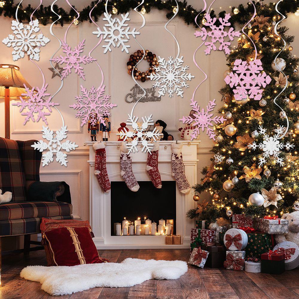 Neuer Stil, Weihnachten, Buntes Seidenpapier, Schneeflocken-Spiralanhänger, Party-Szenendekoration, Weihnachtsdekoration, Anhängerzubehör