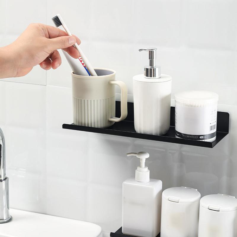 Aluminum Alloy Living Room Floating Shelves No Drilling Bedroom Decoration Wall Shelves Bathroom Storage Rack