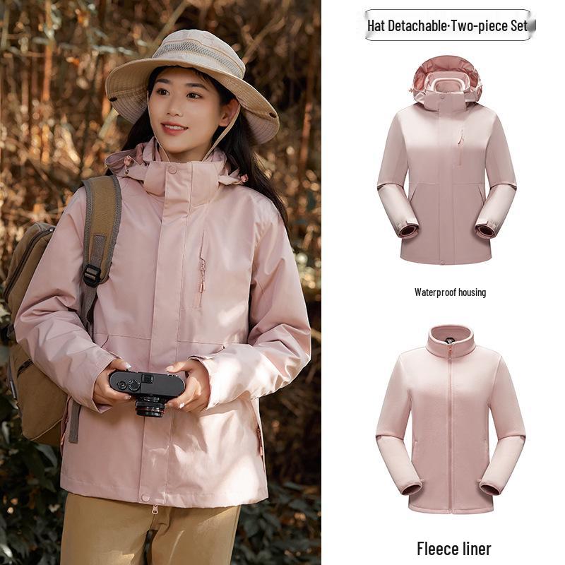 

Унисекс штормовая куртка 3-в-1 со съемной флисовой подкладкой - Ветрозащитная и теплая для активного отдыха M