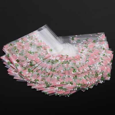 100PcsCelsiusPack Flower Pattern Wedding Birthday Plastic Bag ( 7 X 7cm)
