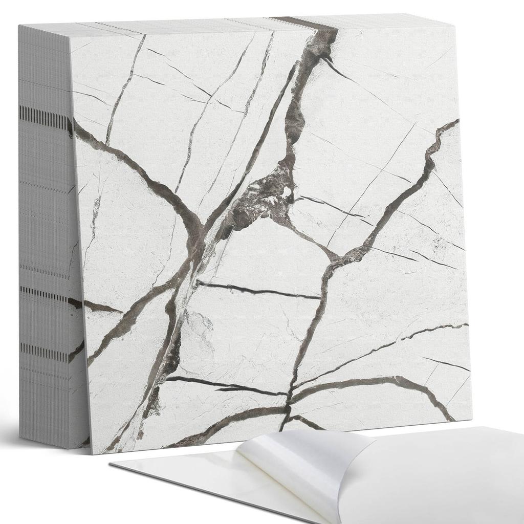 Paczka Kafelków Pcv Z Wzorem Do Salonu Samoprzylepne Wzór Marmurowy Z Żyłami 20X20X20 Cm