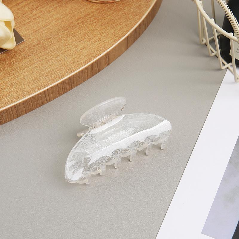 Delicate Lace Pattern Claw Clip, Gentle And Sophisticated Acetic Acid Updo Shark Clip, Lazy Style Hair Accessory