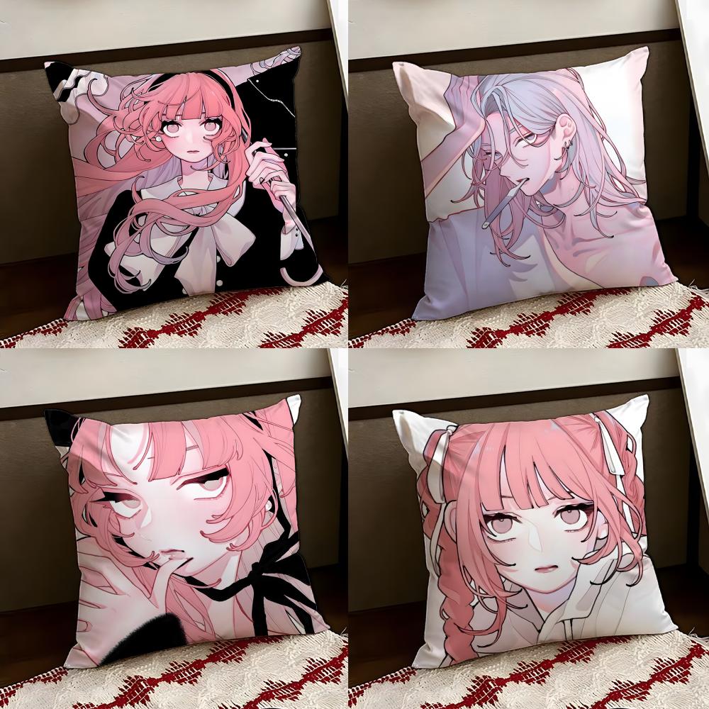AnimeLove Angel Cushion Cover Reversible Soft Durable Pillow Cover Home Car MultiScene Use for Daily Comfort