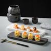 Multipurpose Ceramic Serving Dish Rectangular Plate For Sushi Appetizers Dessert Household Snacks Plate Easy To Clean