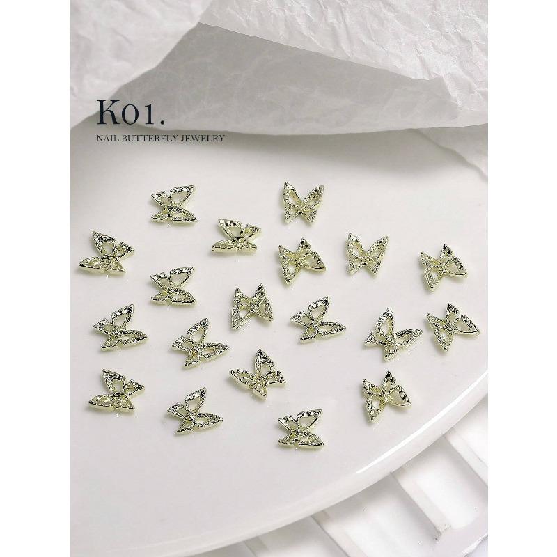 20Pcs 3D Butterfly Shaped Nail Art Jewelry, Nail Charm Rhinestones,Diy Nail Decoration Supplies Nail Charms Nail Art Accessories
