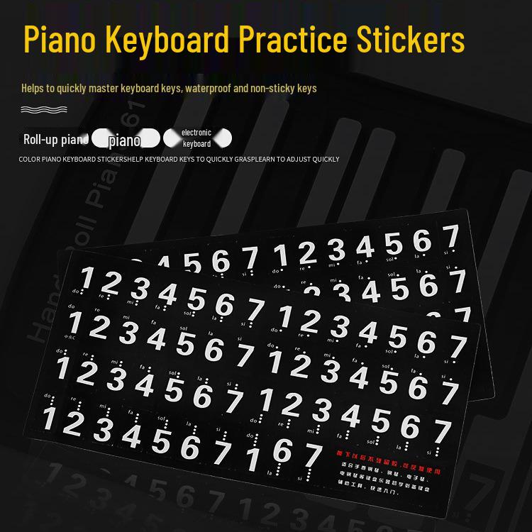 

Piano Solfège Sound Stickers: 88, 61, 37-Key Universal Keyboard Notes & Scales