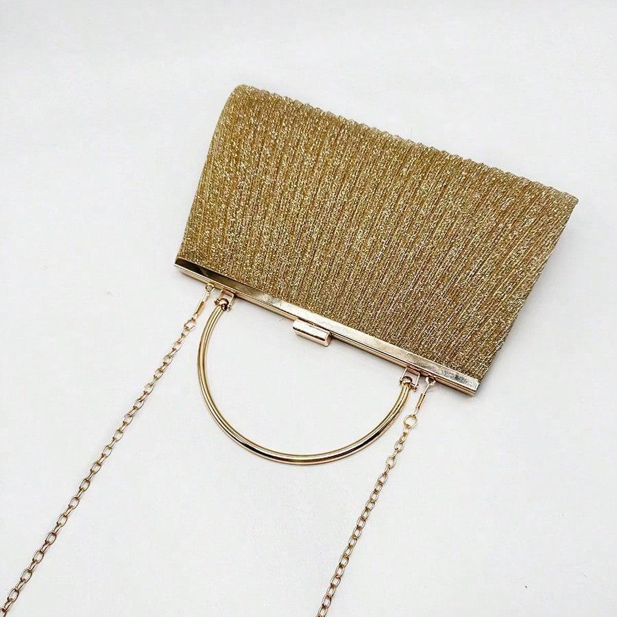 Sac de Soirée Sac Plissé Sac de Soirée Pochette de Fête Sac pour Femme or
