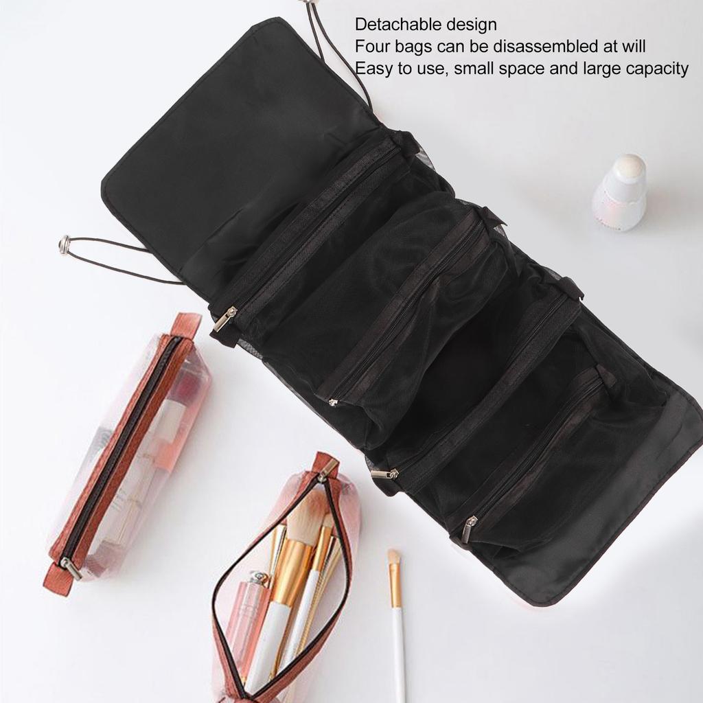 Detachable Cosmefic Bag Foldable 4 in 1 Multifunction Hanging Makeup Bags with Hook and   for Outdoor Travel
