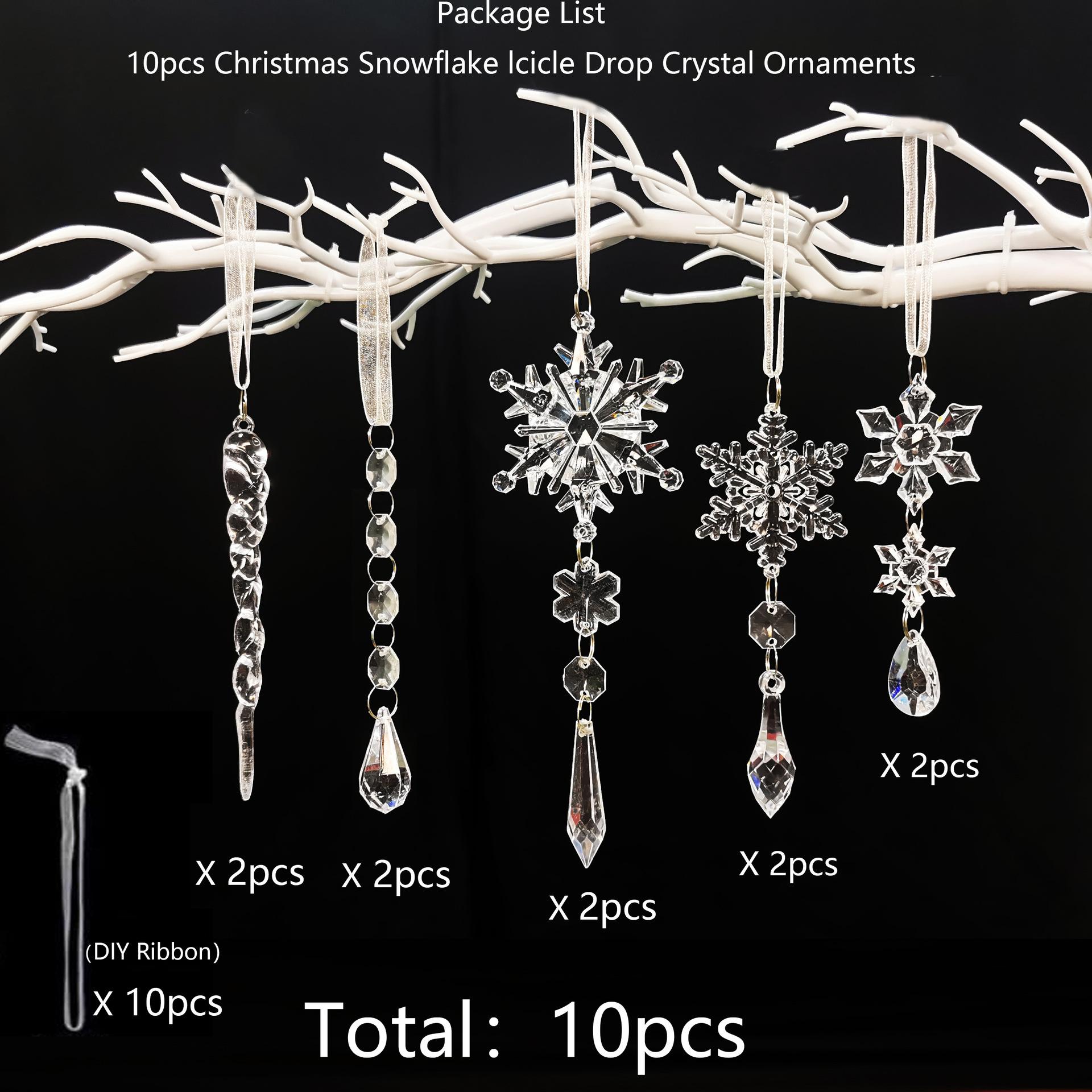 

10 шт. Рождественский акриловый декор Капля воды Ледяной рожок Снежные подвески Рождественская елка Дом Подвесной декор Рождественские Новогодние украшения для вечеринки