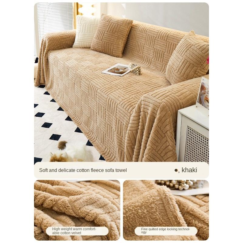 

Зимний плюшевый чехол для дивана, тканевое полотенце, кремовая ветровая подушка для дивана, осеннее и зимнее утолщенное одеяло, нескользящий универсальный чехол для дивана 180*130cm