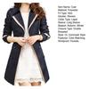 Women Trench Coat OL Commuter Style Double Breasted Color Matching Windbreaker Autumn Winter Long Overcoat Streetwear
