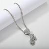 26 Flower Letter Necklace: Hip Hop Heart Pendant with Full Diamond Inlaid Tennis Chain for Women