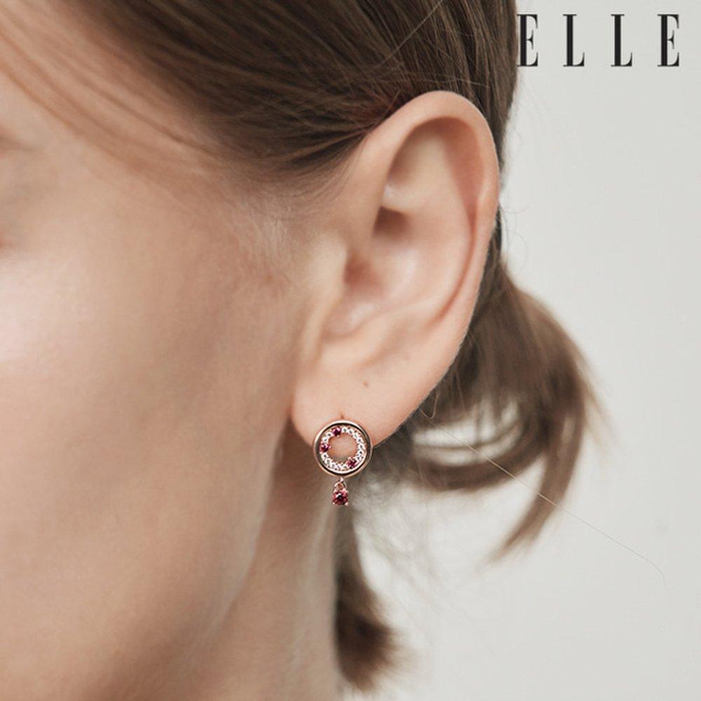 [Elle Jewelry] 14K Circle Line Earrings (Gold Pin) Elgpee078