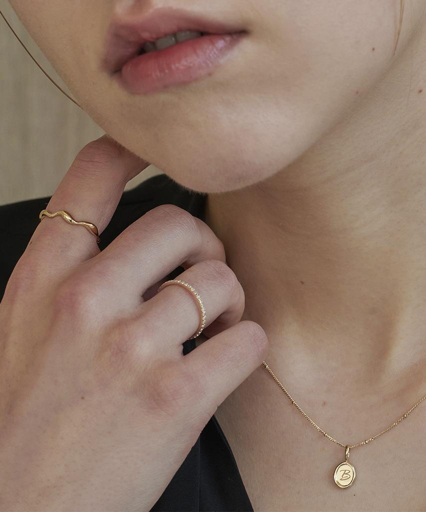 Loveenb [14K Gold] Wave Flow Ring