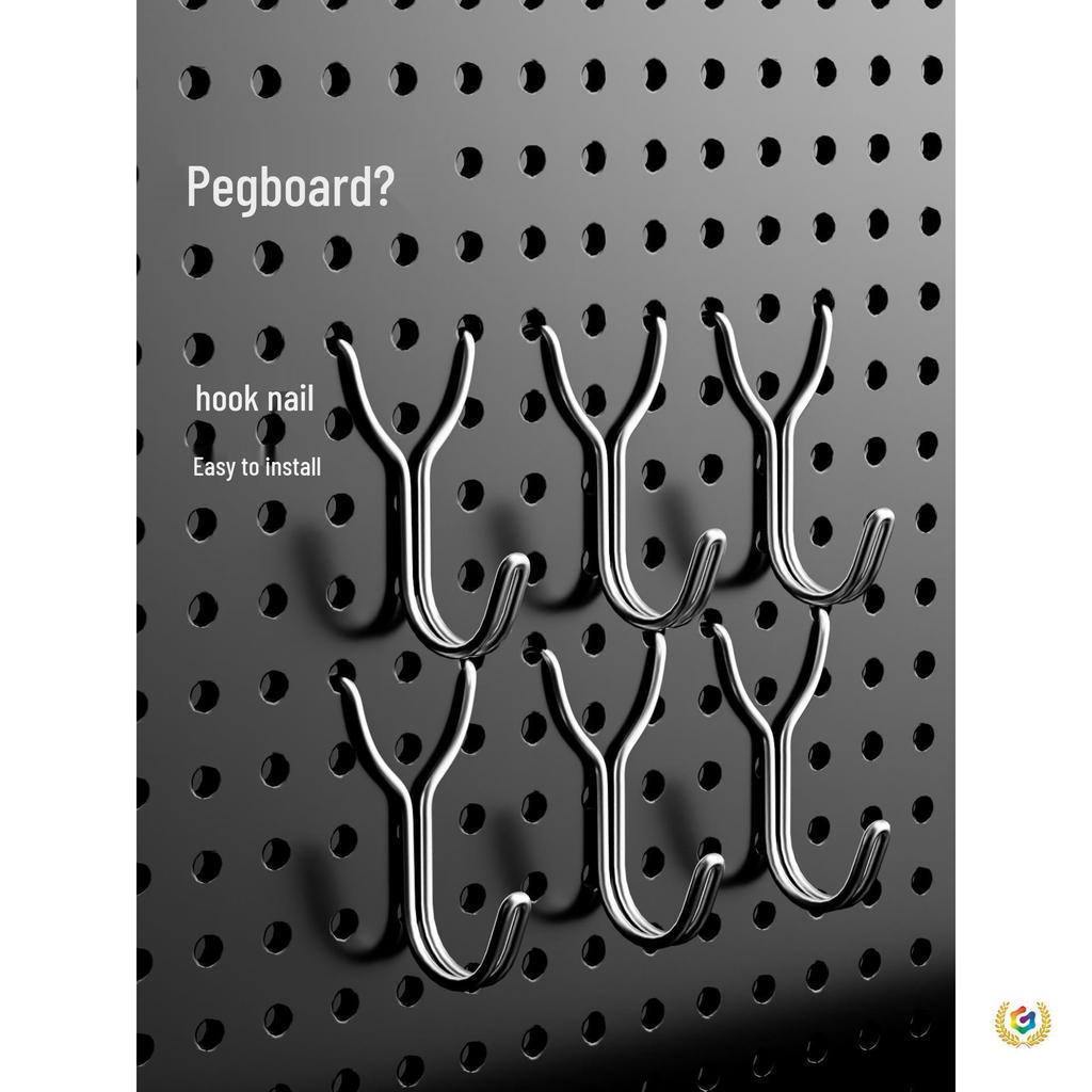Stainless Steel Pegboard Hooks for Supermarket Shelves and Perforated Walls