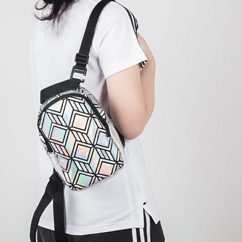 adidas Originale Polyurethan Kunstleder Rucksack Mini Unisex Schillernde Farbe Silber Adidas GE5448