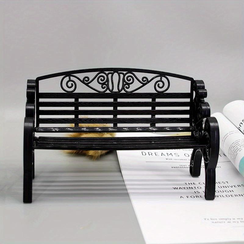 Mini Park Bench Model, Props for Shooting House Dolls - Perfect for Decorating Dollhouses and Fairy Gardens, Toy Accessories for Dolls