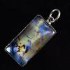 Rare Quality Natural Opal 28 Ct Emerald Pendant 925 Sterling Silver Certified