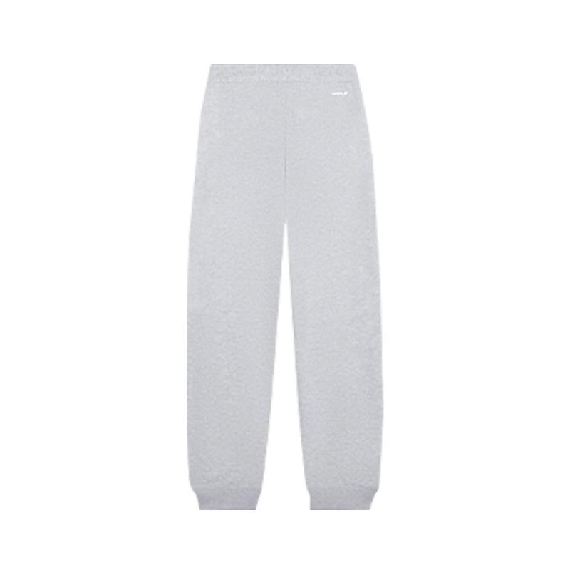 Li-Ning Solid Color Mid Waist Drawstring Comfortable Breathable Fleece Cuffed Knitted Sports Pants Men Bottoms Gray AKLSC99-2