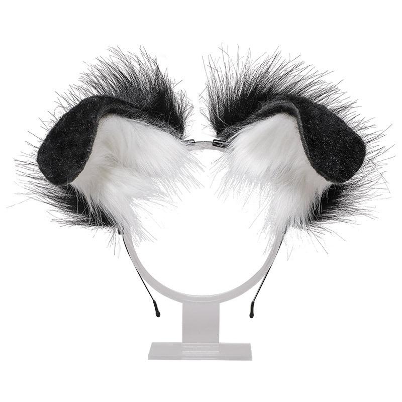 A handmade plush animal ear headdress accessory holiday cosplay Dalmatian fold ear dog ear headband