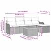 Garden Sofa Set with Cushions 6 pcs Black Poly Rattan