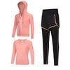 Kids' Quick-Dry Long Sleeve Hooded Yoga Set for Girls - Medium & Large Sizes, Autumn/Winter
