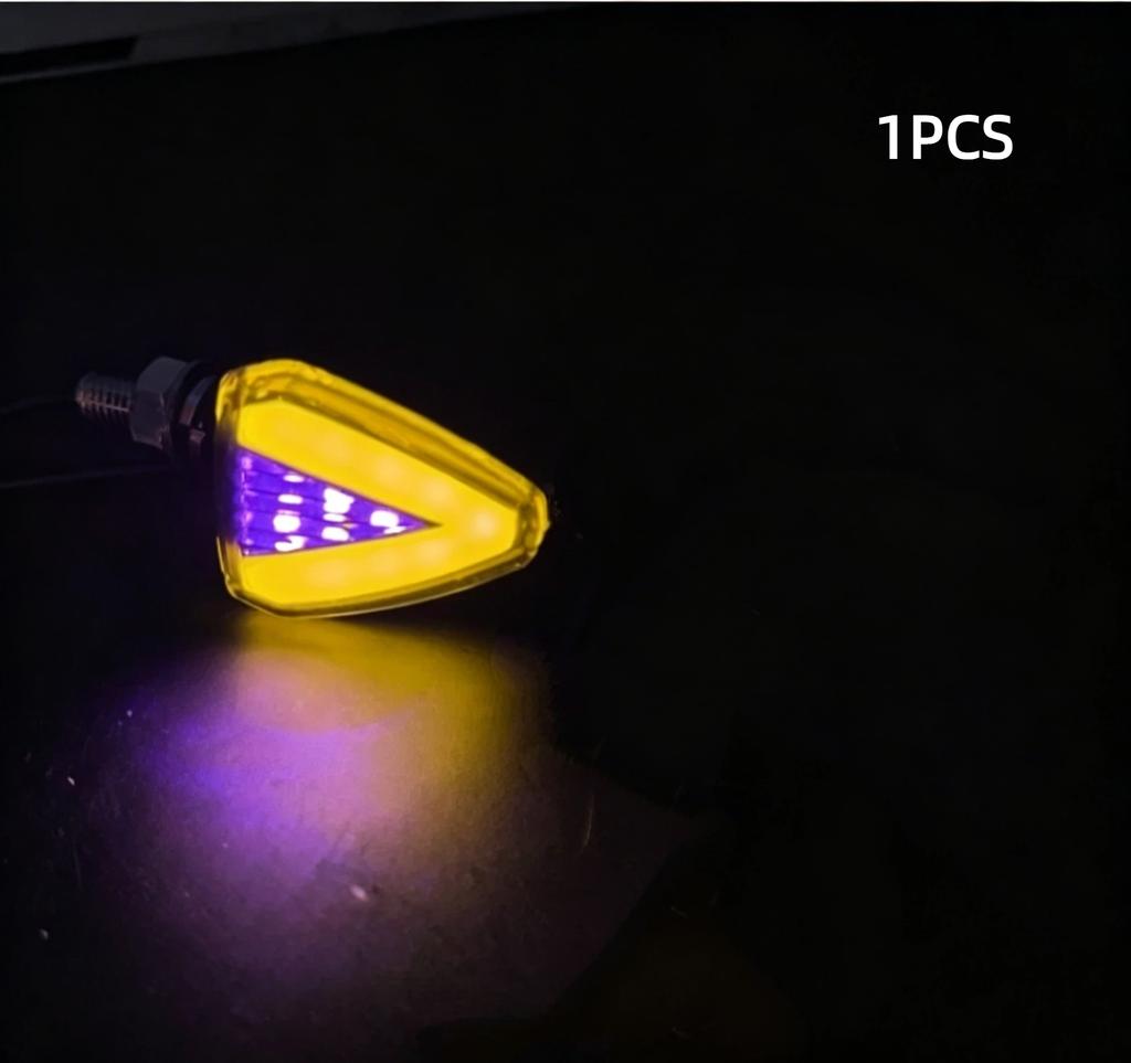 Motorcycle LED Turn Signal DC 12V Dustproof Anti-collision Mini Warning Light for Off-road Motorbike Riding Trips