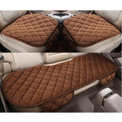 1/3PCS Universal Autumn Winter Rhombus Front & Rear Row Car Seat Cover Pad Small Mat Auto Chair Cushion
