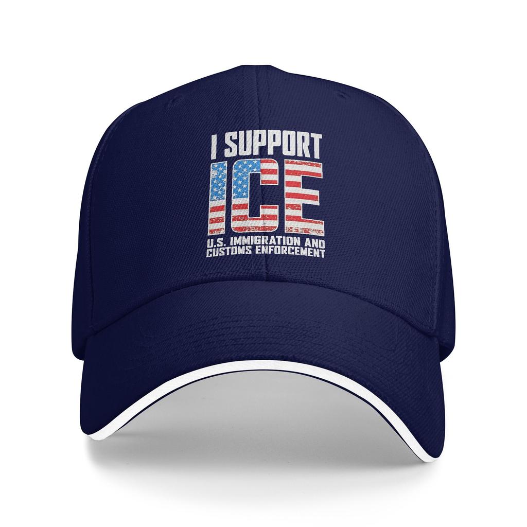 I Support ICE Us Immigration and Customs Enforcement Flag Baseball Cap Casual Hip Hop Hats Summer Men Skate Baseball Caps