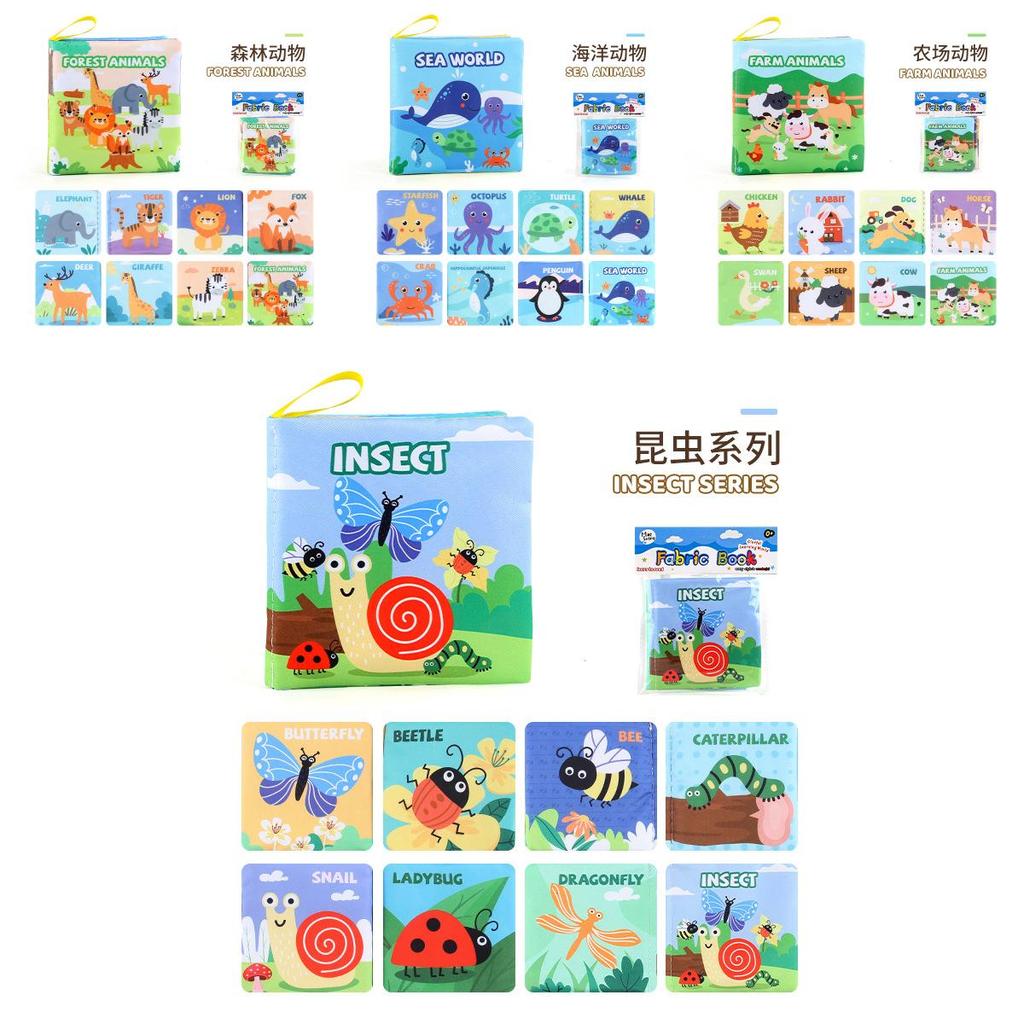 Baby Early Education Farm Animal Hand Book Tear-resistant Cognitive Baby Cloth Book