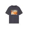 Li Ning Landscape Print Round Neck Short Sleeve T-Shirt Men Tops Gray AHSS149-2