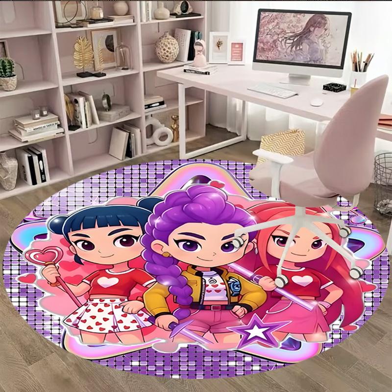 1pc Kpop Team2 Carpet, Round Rug, Comfortable, Suitable for Entryways, Living Rooms, Office, And Bedrooms, Christmas Decoration