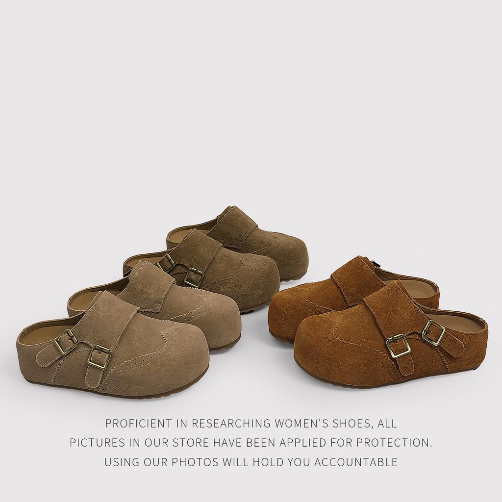 Distribution - Vintage Birkenstocks Women'S Belt Buckle Baotou Half-Drag Lazy One Pedal Thick-Soled Versatile British