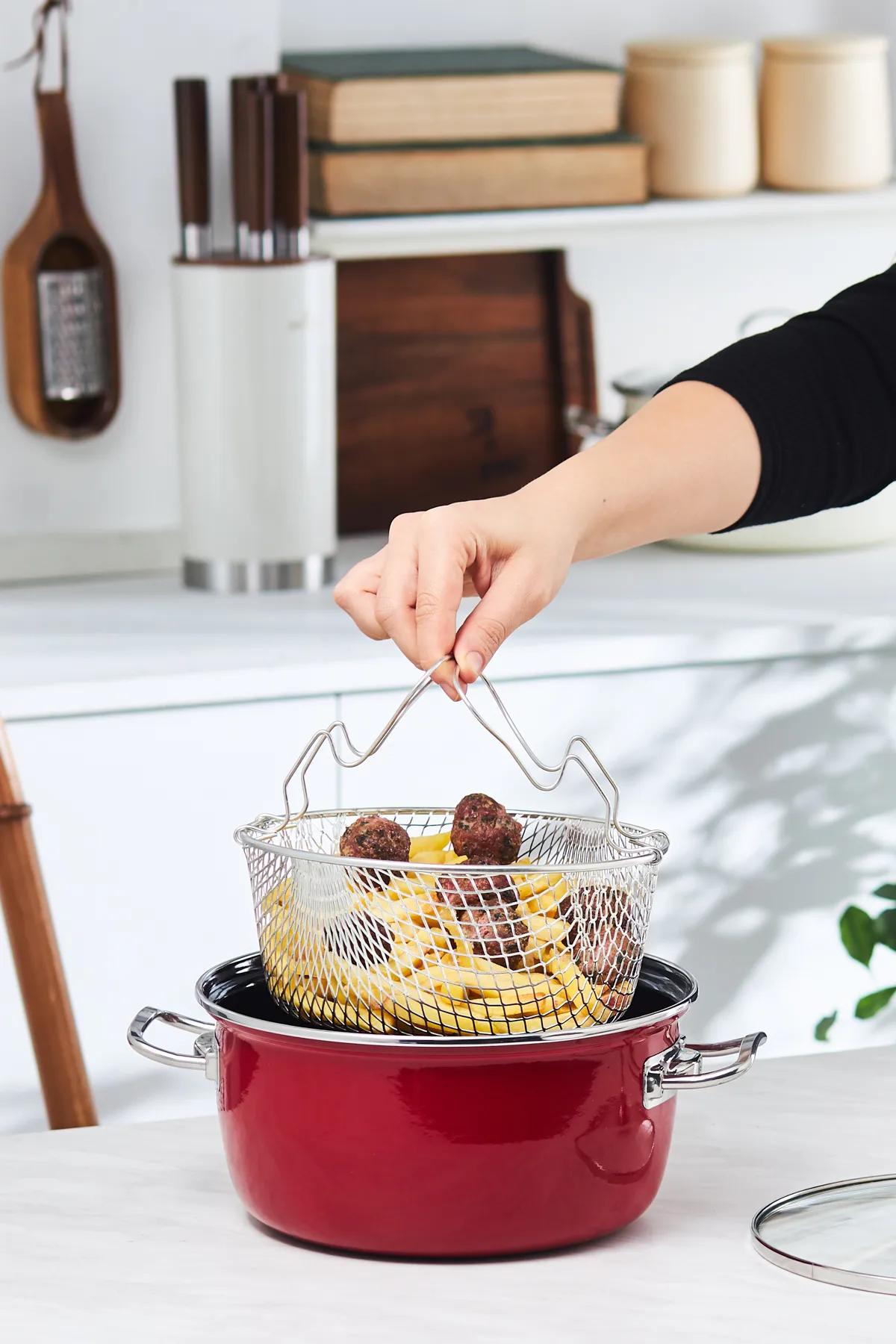 

Karaca Mutfaksever Induction Based Enamel Frying Pan 22 Cm Red