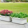 1Set Plastic Vegetable Planters With Tray Rectangular Flowerpots For Balcony Indoor Gardening Breathable Plants Pots Garden Tool