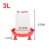 Red 1.5kg/3L Chicken Duck Feeder Bucket With Leg Poultry Food Fountain Chicken Chick Hen Lid Handle Feed Watering Supplies 1Pc