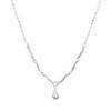 Cui Yan S925 Sterling Silver Wave Water Drop Necklace for Women - 2025 Korean Style, Celebrity-Inspired Collarbone Chain.