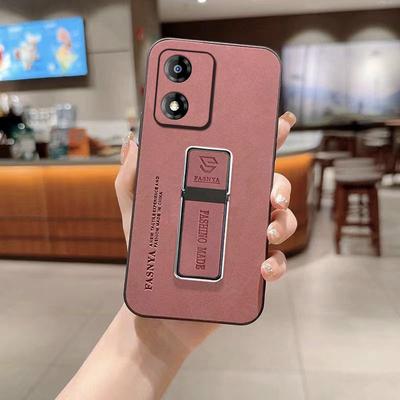 Luxury Sheepskin Leather Phone Case for Motorola Moto E13 5G G34 G24 G14 G54 G84 Matte Slim Silicone Soft Edge Stand Holder Protection Back Cover