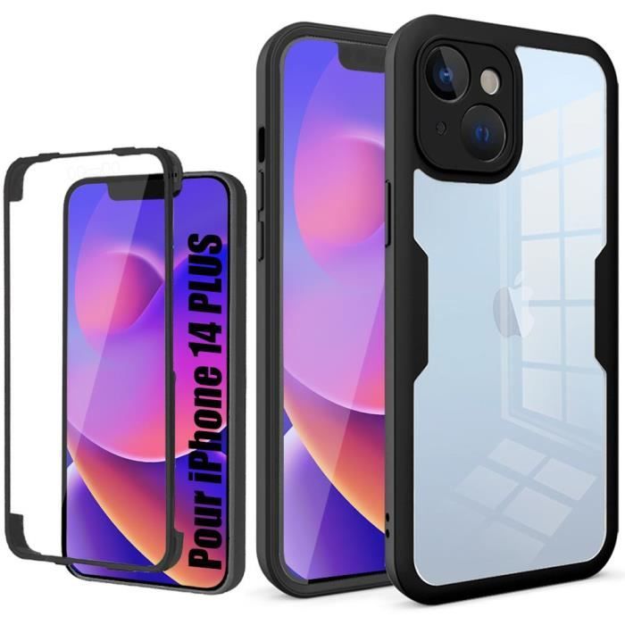 Coque - pour iPhone - 14 Plus - Protection 360 Degré - Noir - Semi-rigide