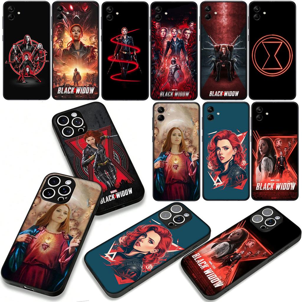 Marvel Comics Black Widow Phone Case for Samsung Galaxy A55 A54 A25 A36 A17 A26 A35 A33 A34 A14 A37 S8 S9 S20 S21 FE S10 Plus