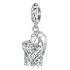 WOSTU 925 Silver Sports Series Pendants Tennis basketball rugby Charms Bead Fit Bracelet DIY Gift for Women Player Fan