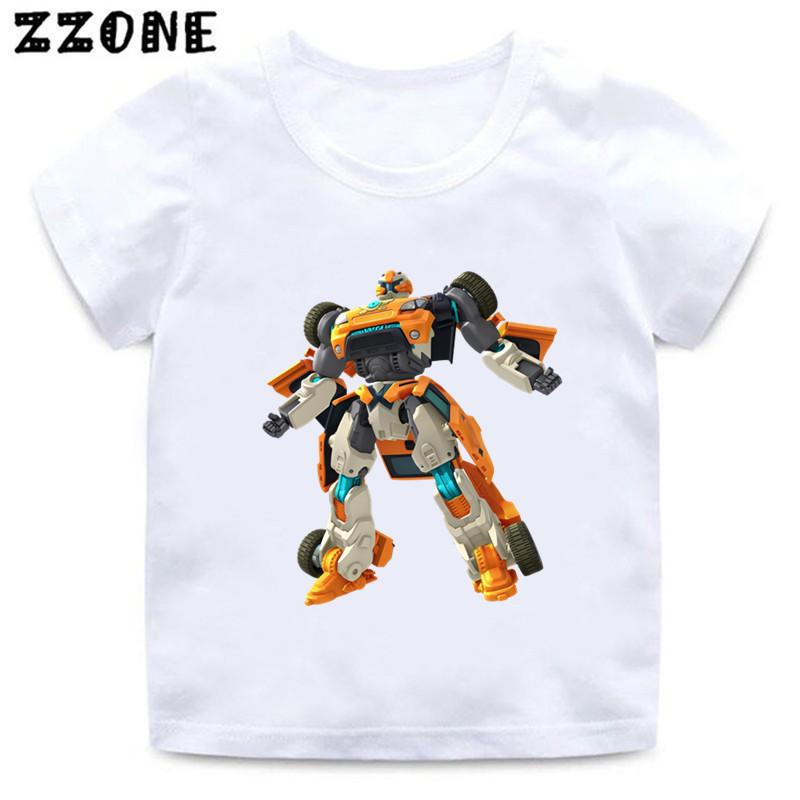 Tobot Evolution Transformer Robot Car Print Kids T-Shirts Girls Clothes Cartoon Baby Boys T Shirt Summer Children Tops