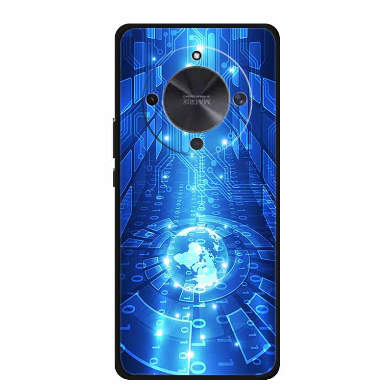 Phone Case For Honor X70 5G 2025 Case X 70 Coque Flowers Black Silicone Soft Back Cover For Honor X70 Cases HonorX70 Funda 6.79"